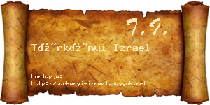Tárkányi Izrael névjegykártya